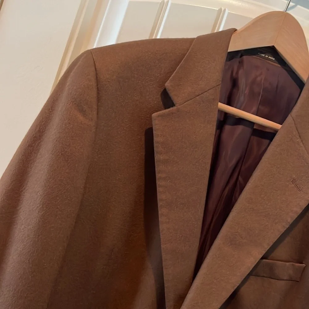 100% cashmere dark camel brown sports coat blazer 41 Reg work office